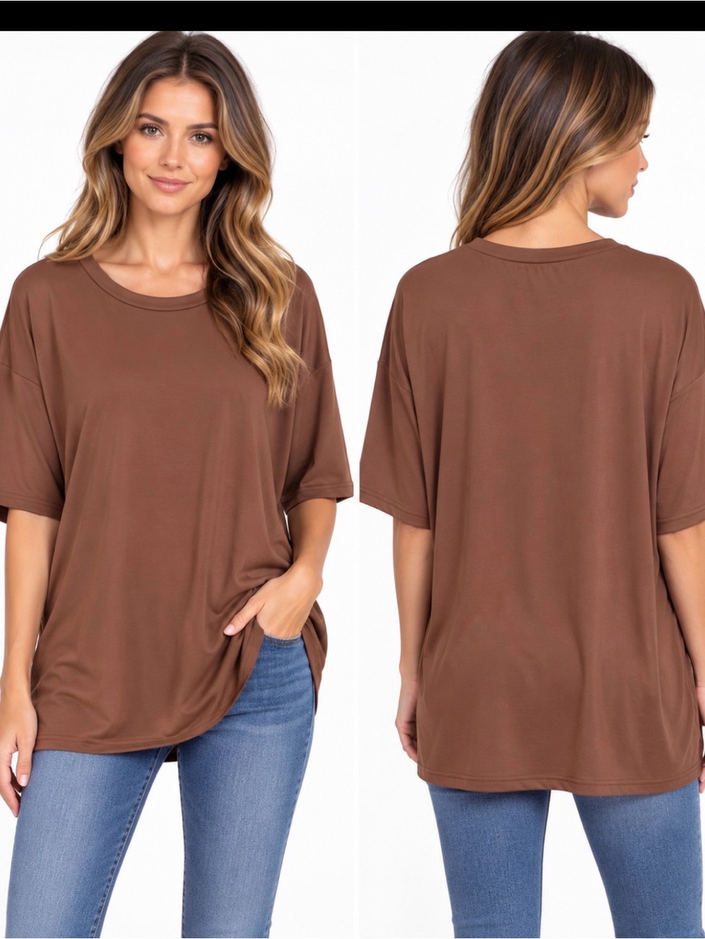 Mari Gabriel NWT Brown Oversized Relaxed Tunic Top XXL